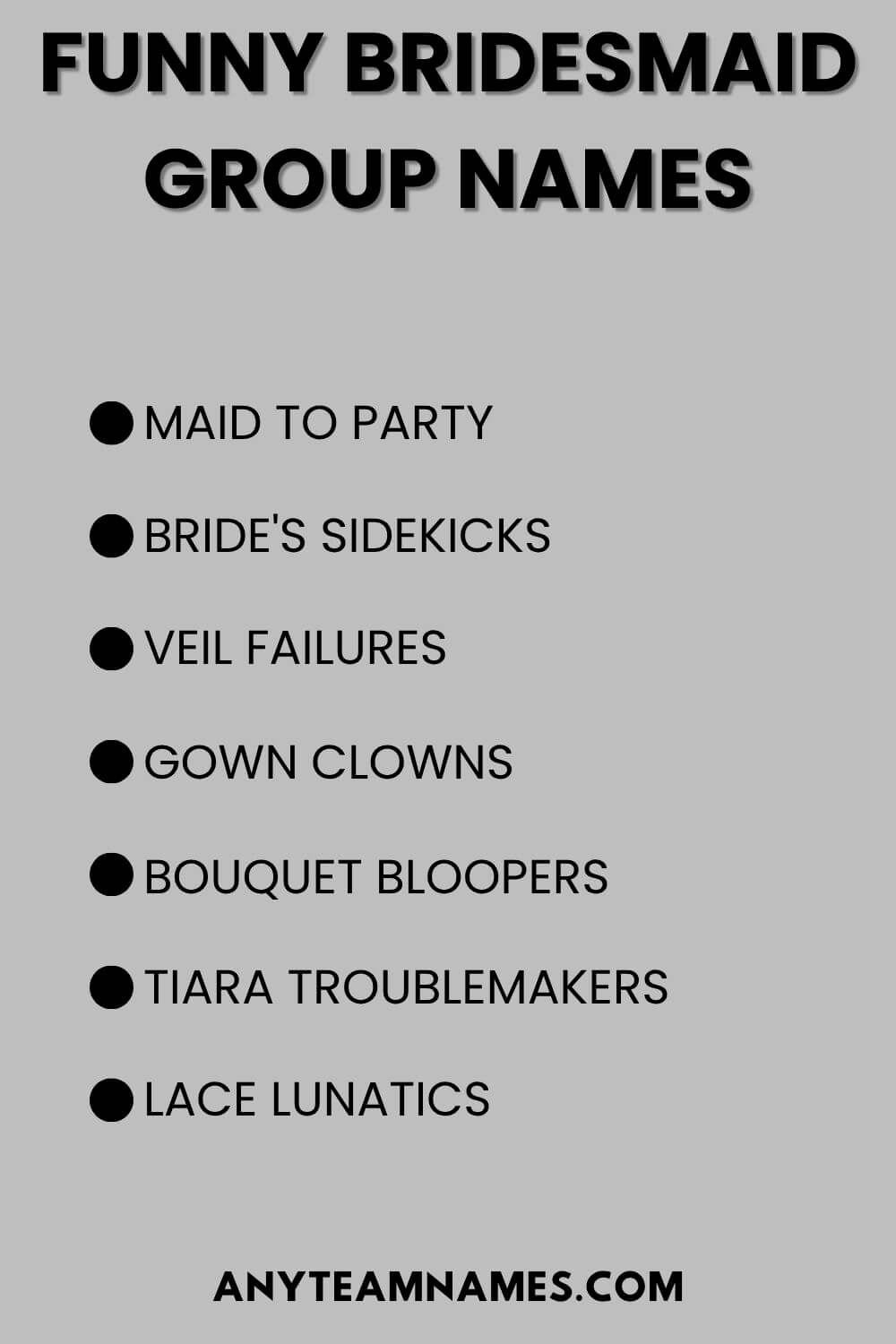 Funny Bridesmaid Group Names