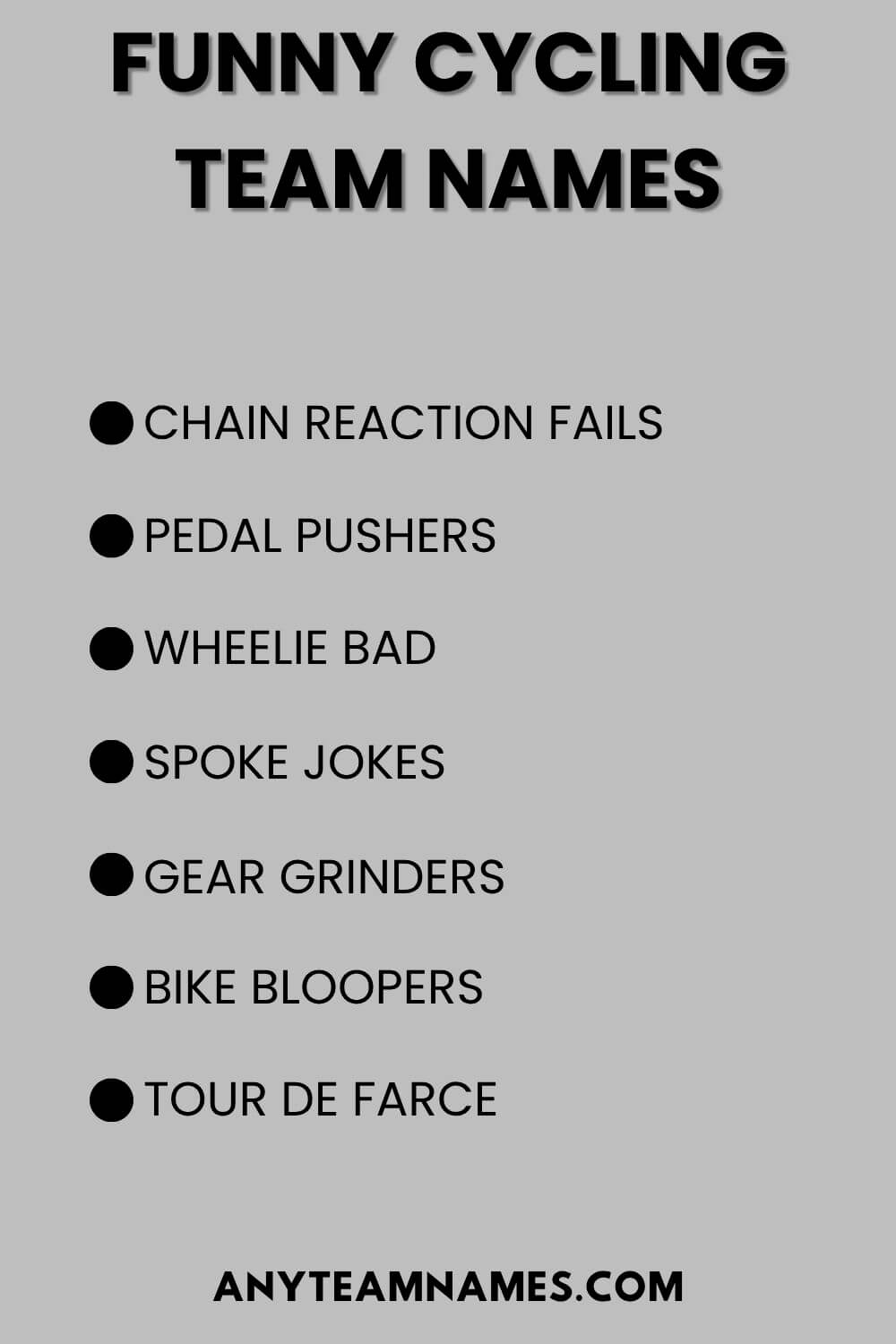 Funny Cycling Team Names
