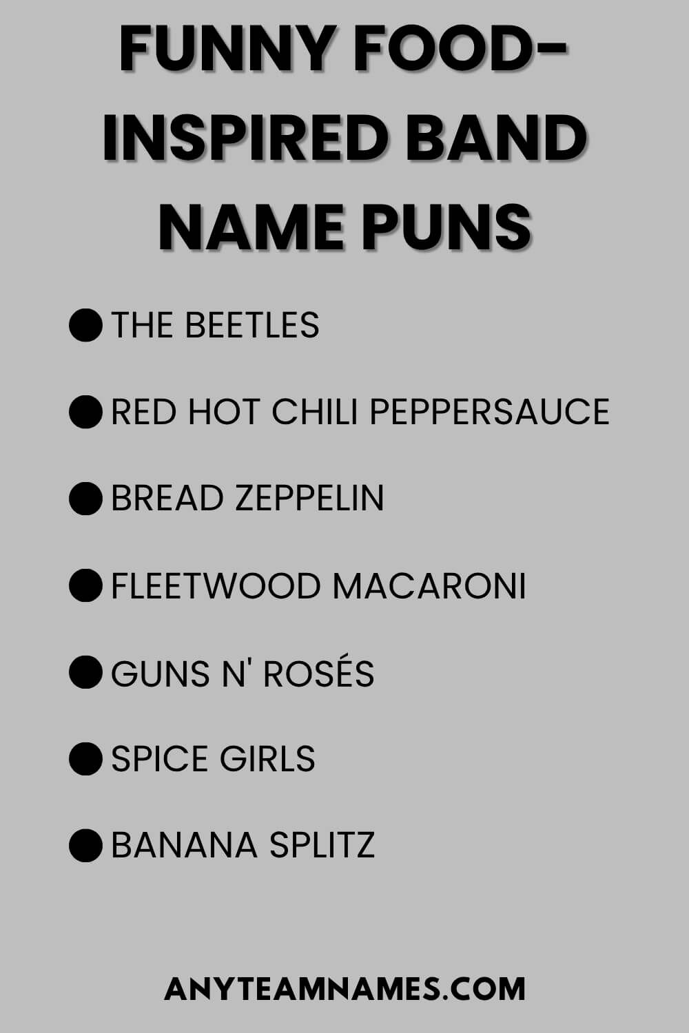 Funny Food-Inspired Band Name Puns