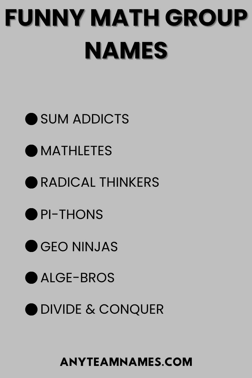 Funny Math Group Names