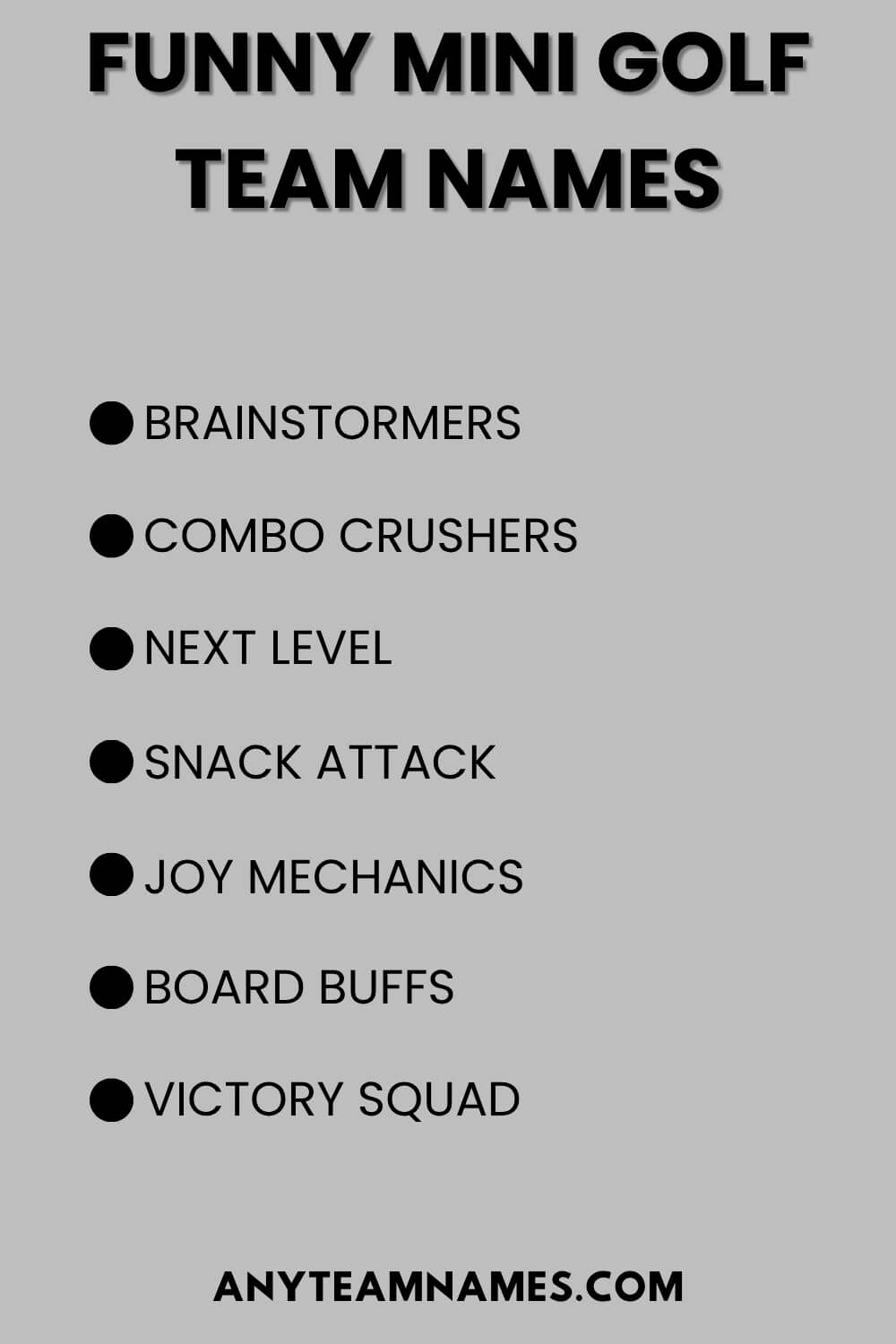 Funny Mini Golf Team Names