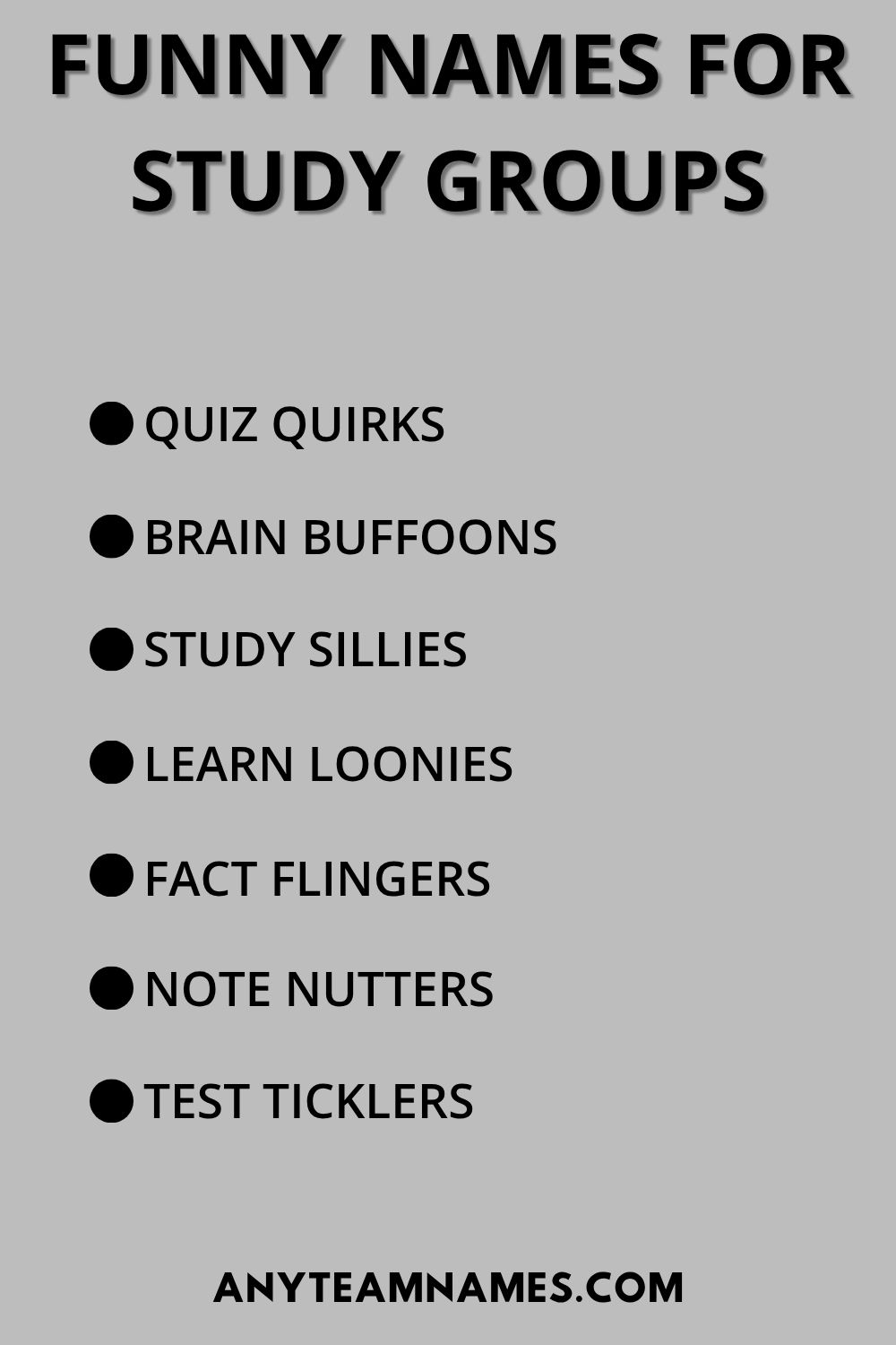 Funny Names For Study Groups