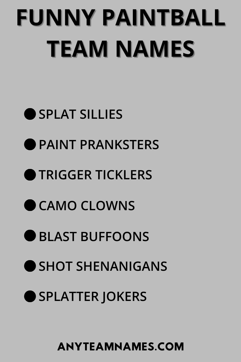 350+ Cool Paintball Team Names to Dominate the Field Funny Paintball Team Names
