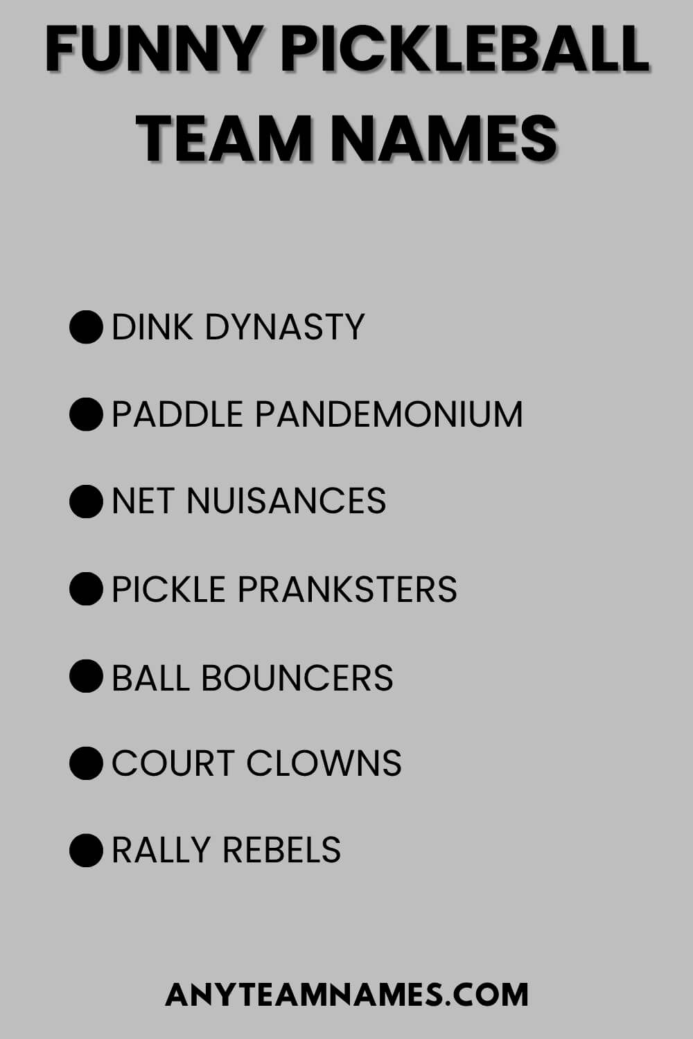 Funny Pickleball Team Names