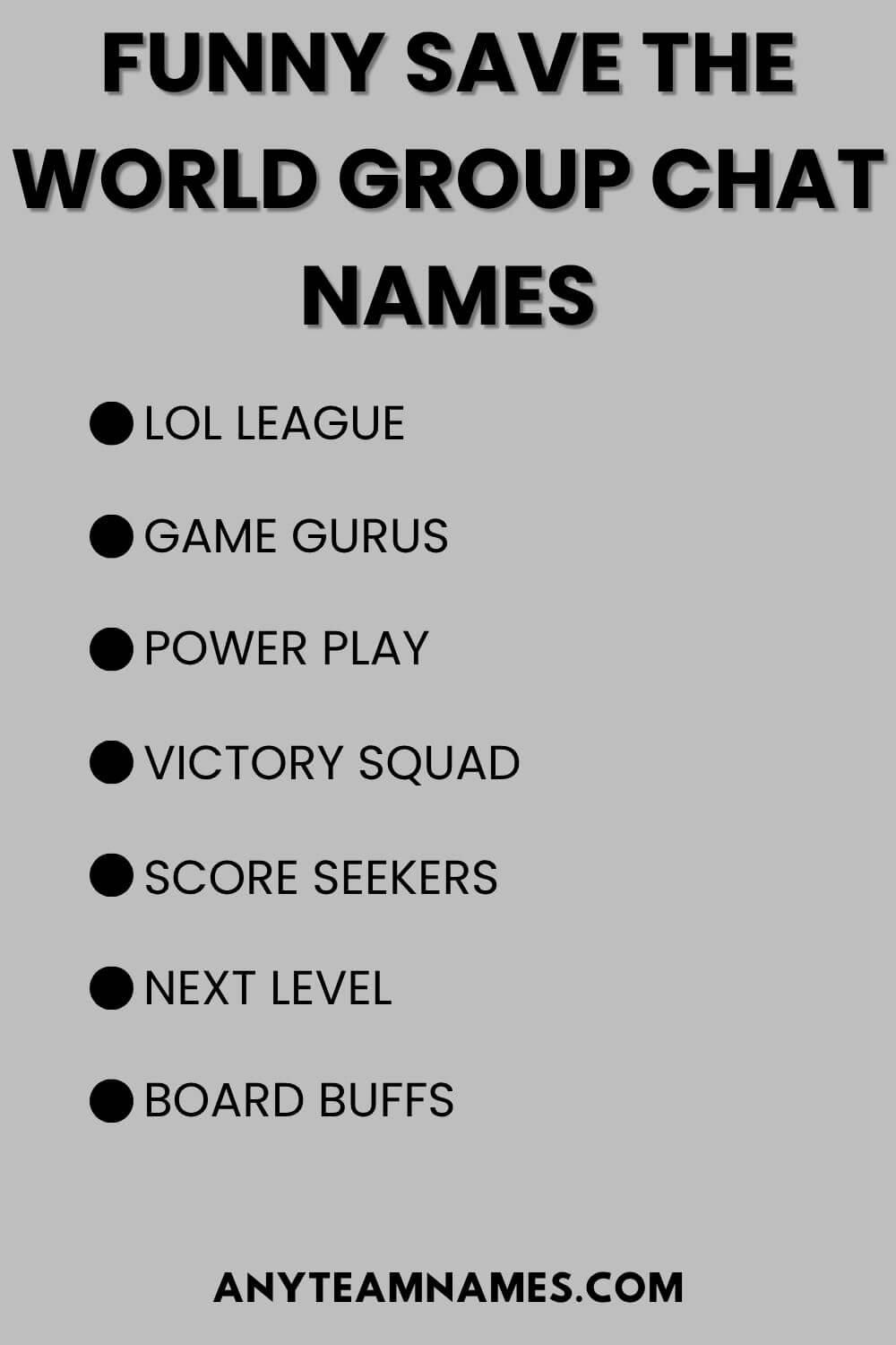 Funny Save The World Group Chat Names