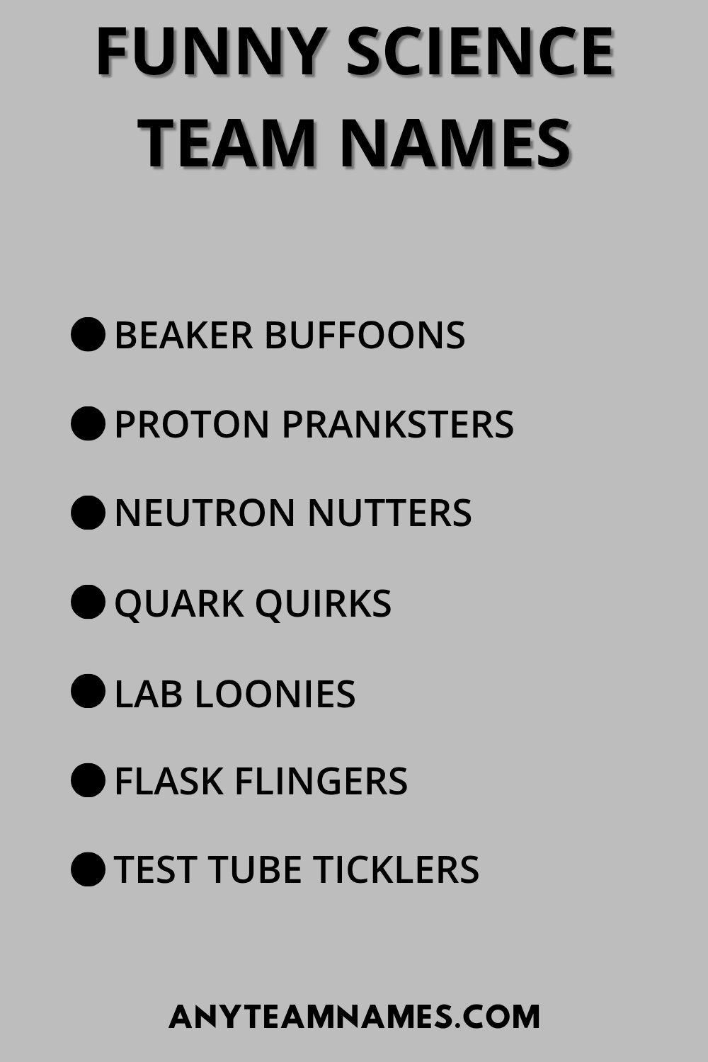 Funny Science Team Names