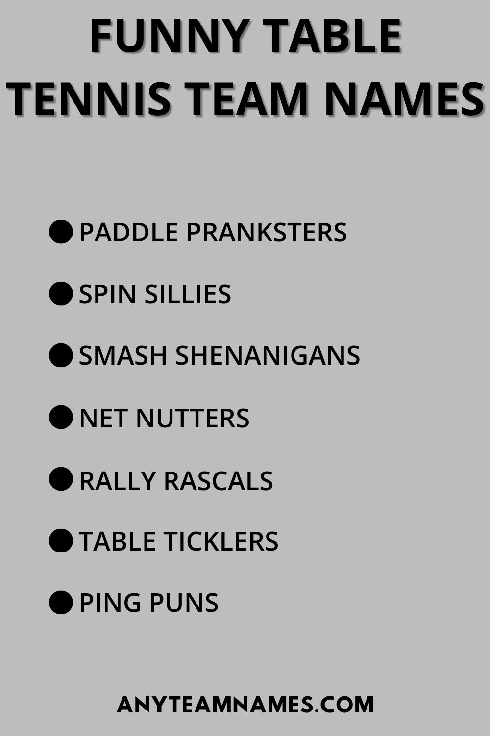 250+ Funny Ping Pong Team Names to Smash the Competition Funny Table Tennis Team Names