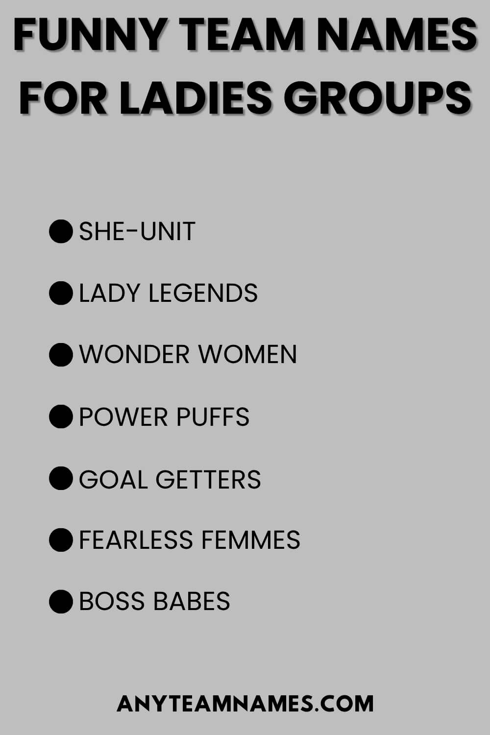 Funny Team Names For Ladies Groups