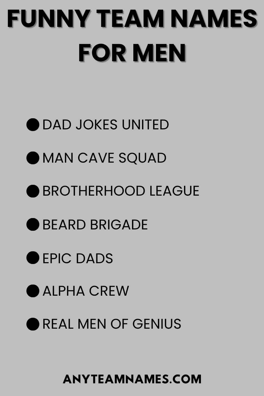Funny Team Names For Men
