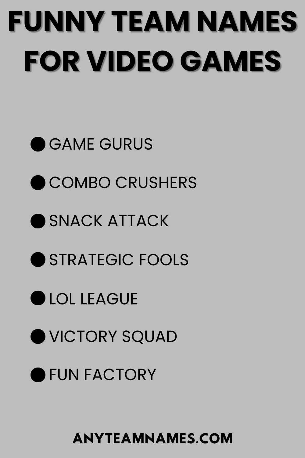 Funny Team Names for Video Games