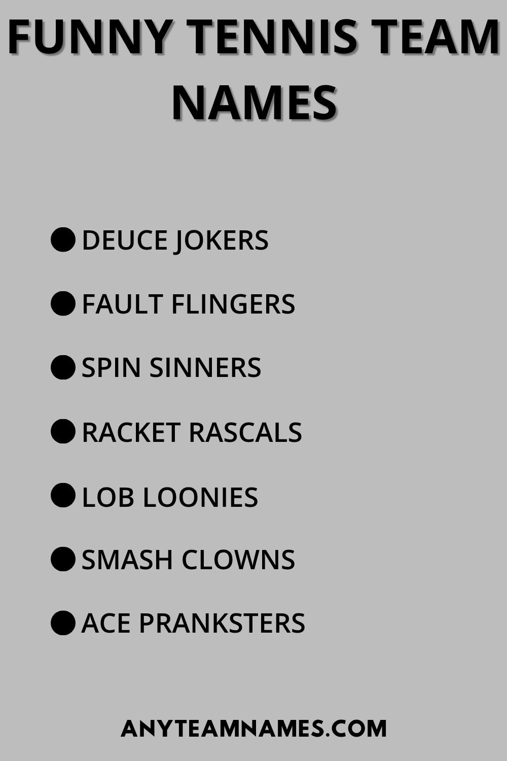 Funny Tennis Team Names