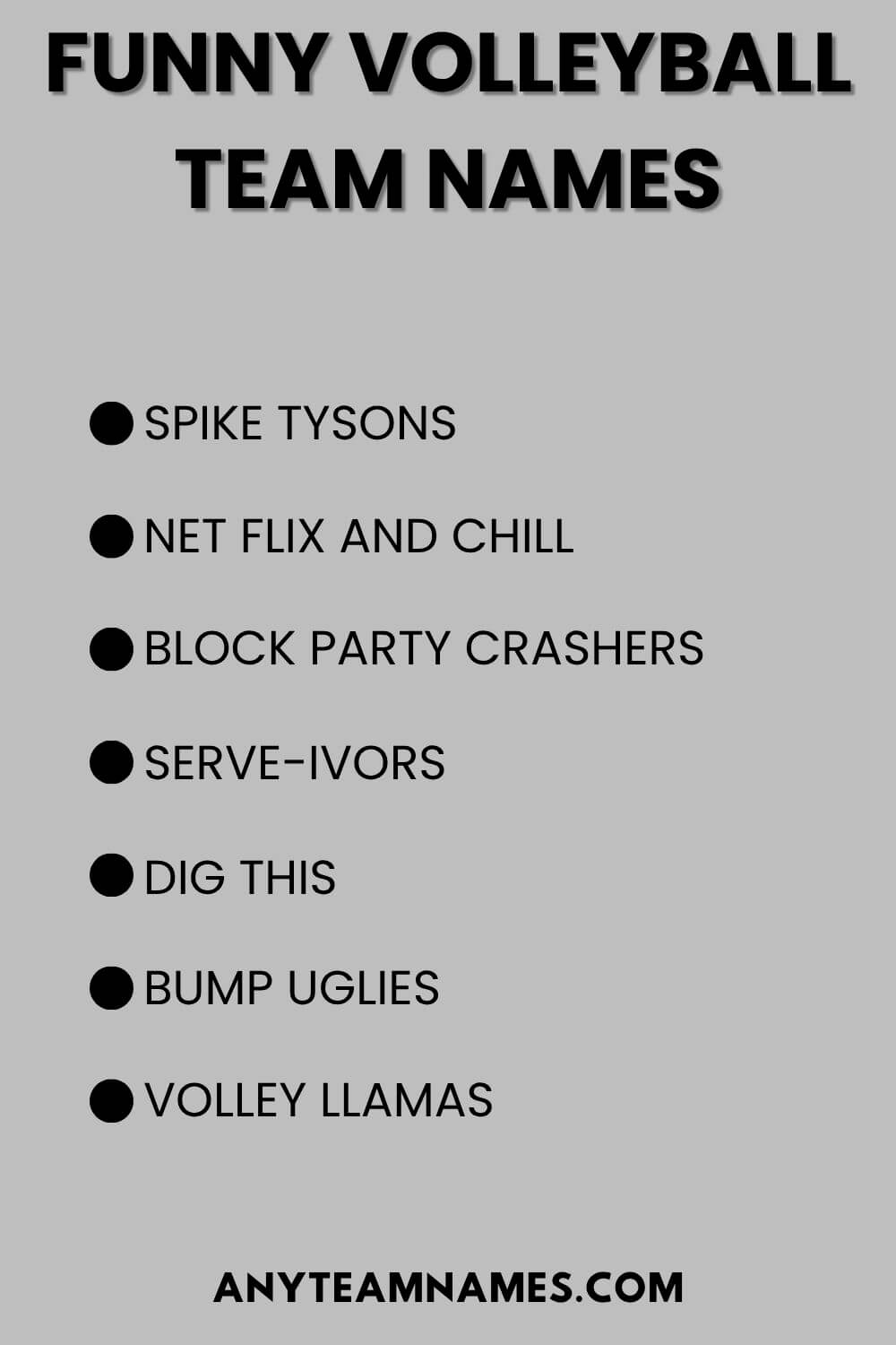 Funny Volleyball Team Names