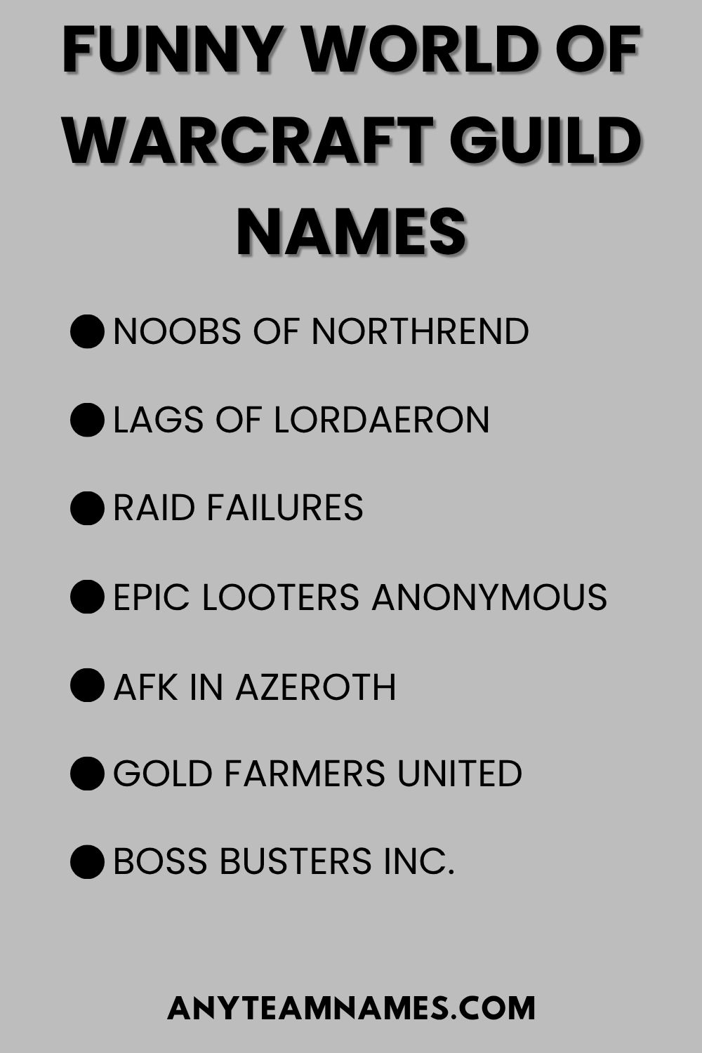 Funny World of Warcraft Guild Names