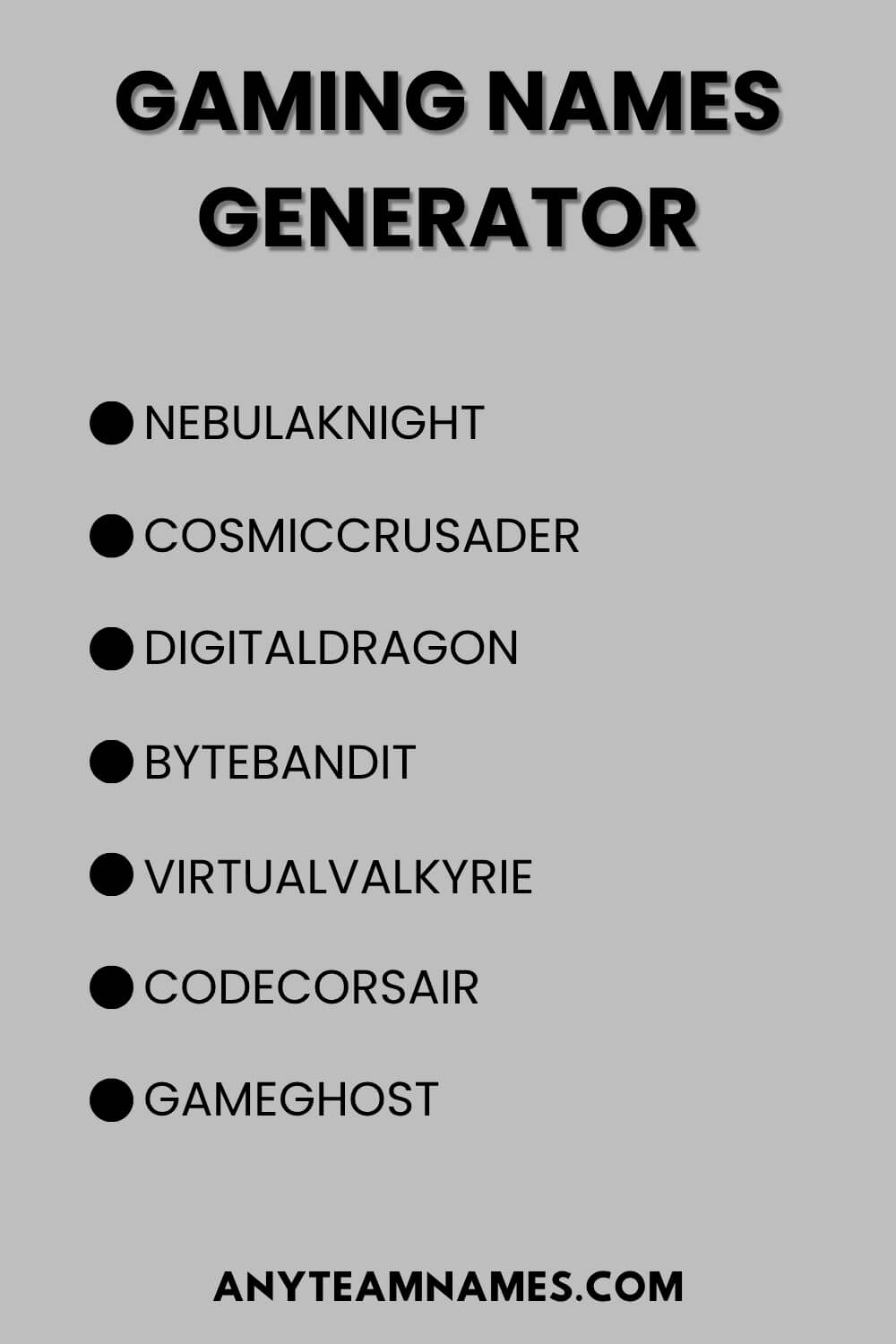 Gaming Names Generator