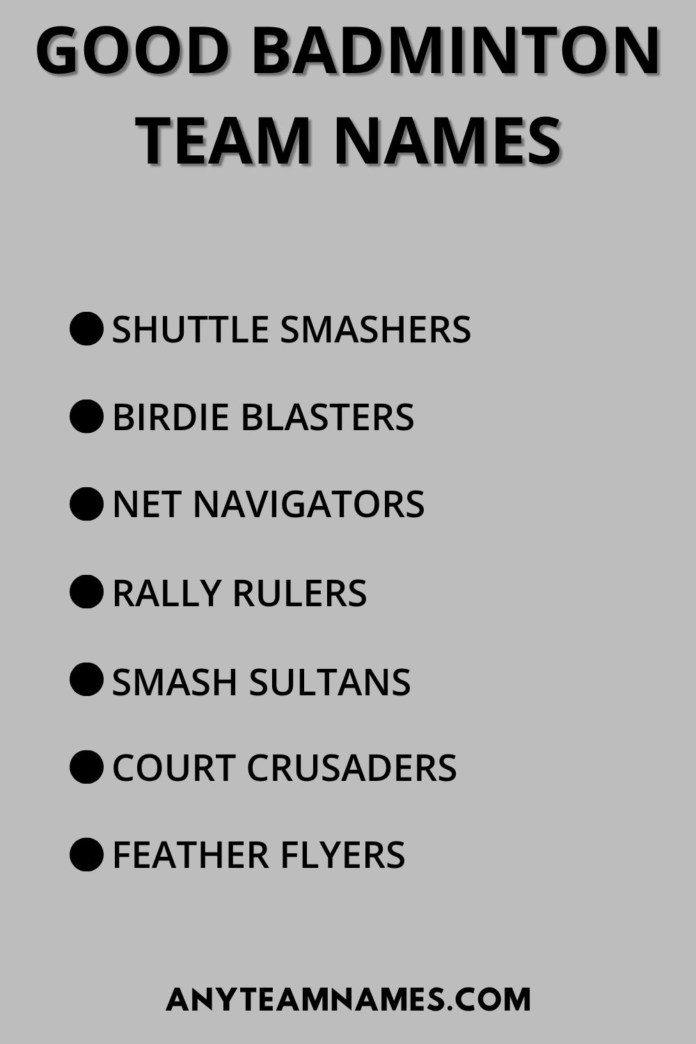 Good Badminton Team Names
