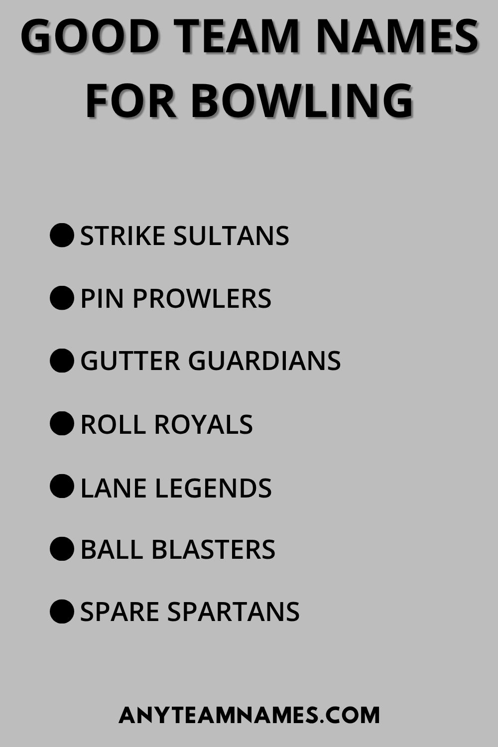 Good Team Names For Bowling