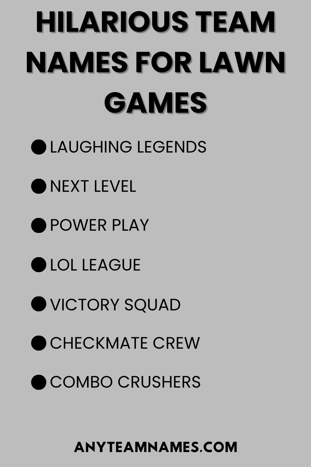 Hilarious Team Names for Lawn Games