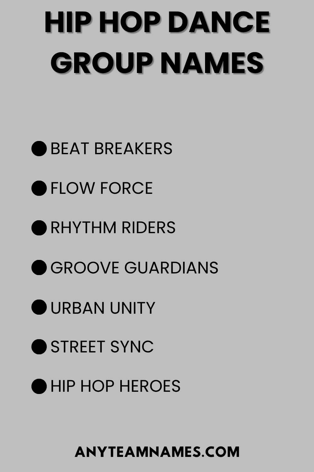 Hip Hop Dance Group Names