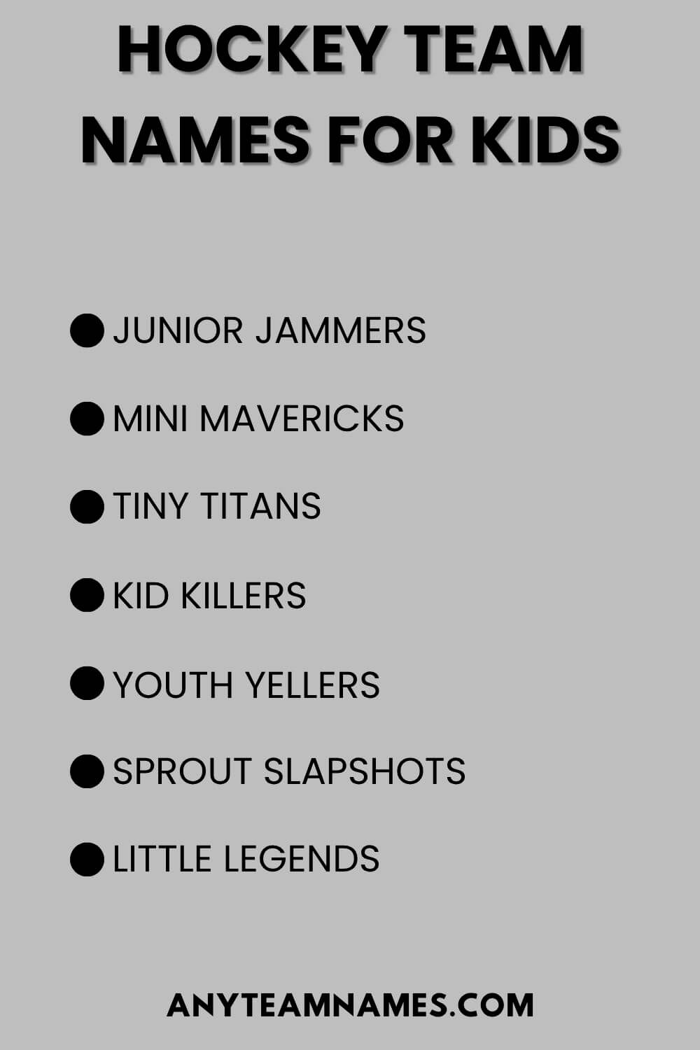 Hockey Team Names For Kids