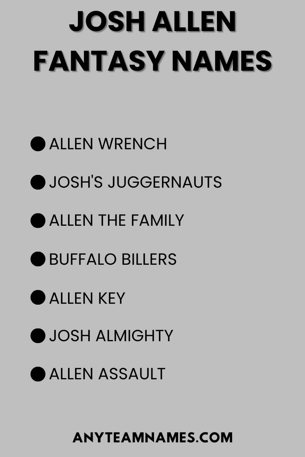 Josh Allen Fantasy Names