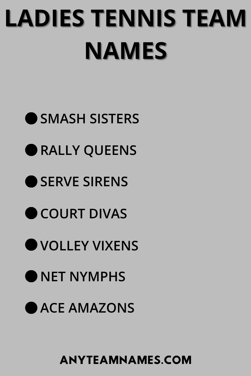 Ladies Tennis Team Names