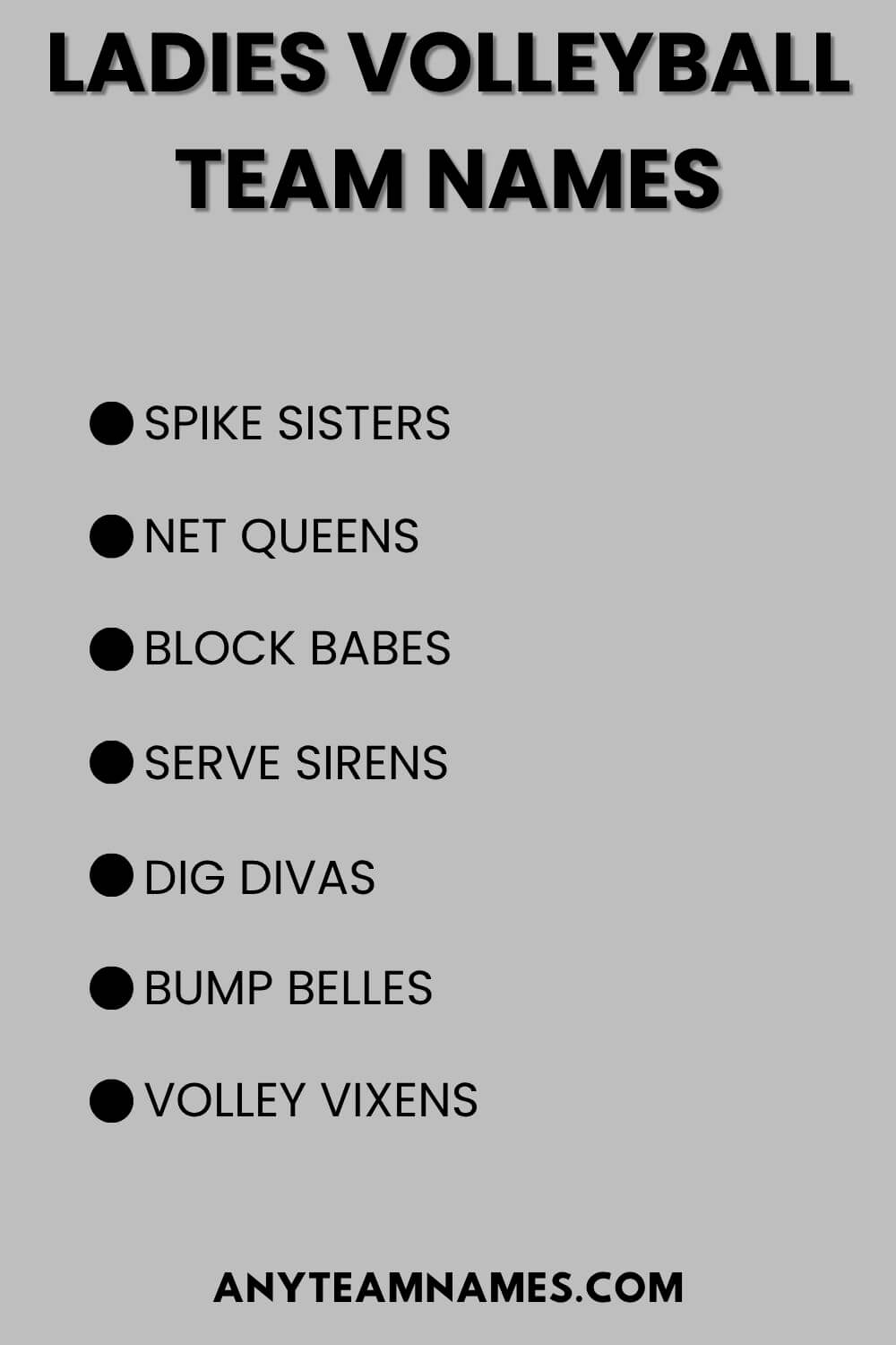 Ladies Volleyball Team Names