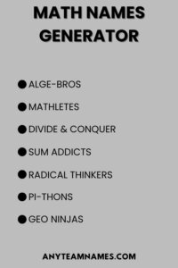 Math Less Name 197+ Smart Math Names for Your Math Team & Club