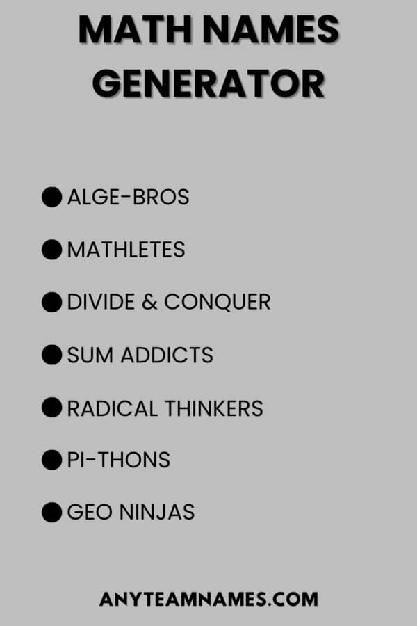 Math Application Names 197+ Smart Math Names for Your Math Team & Club