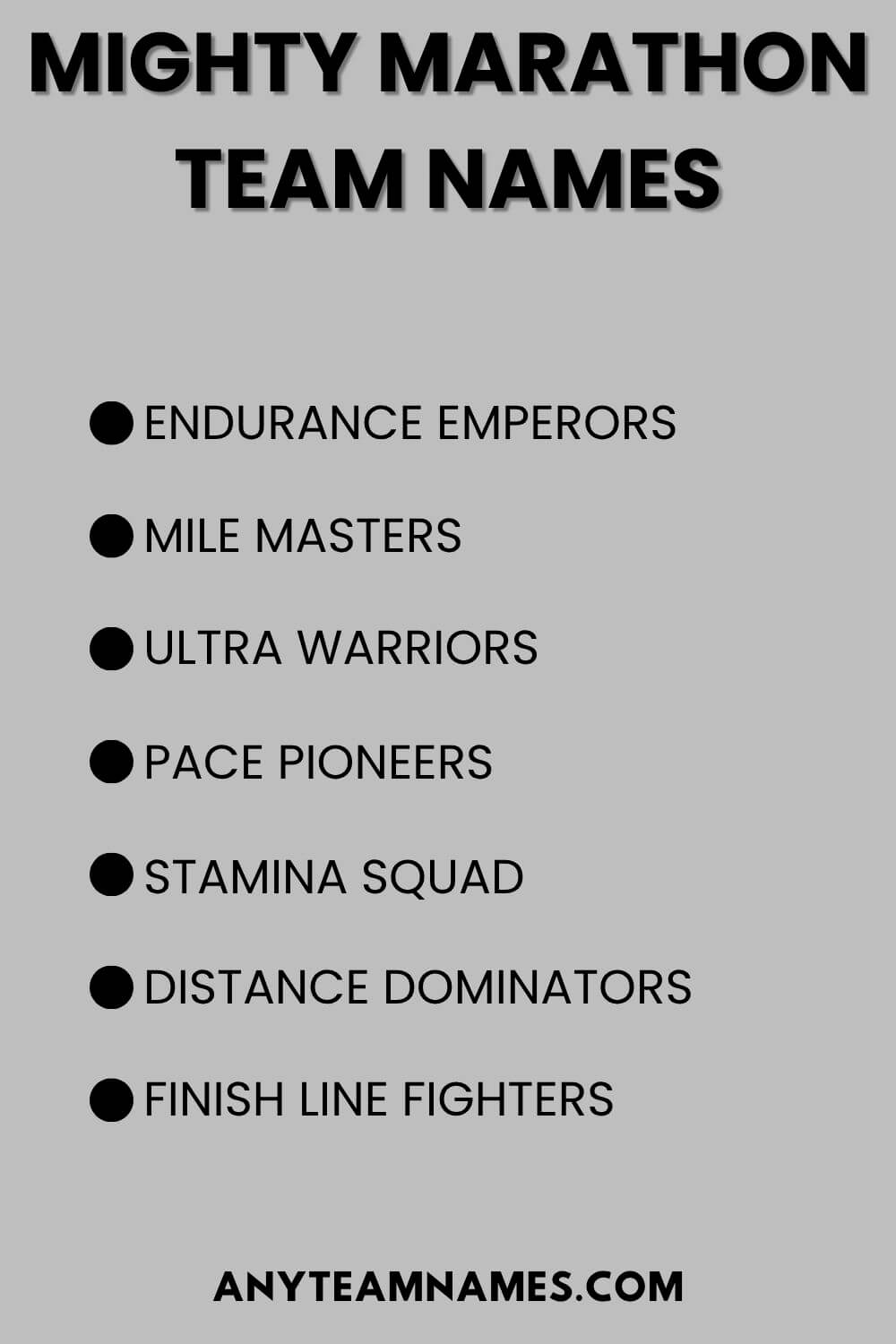 Mighty Marathon Team Names