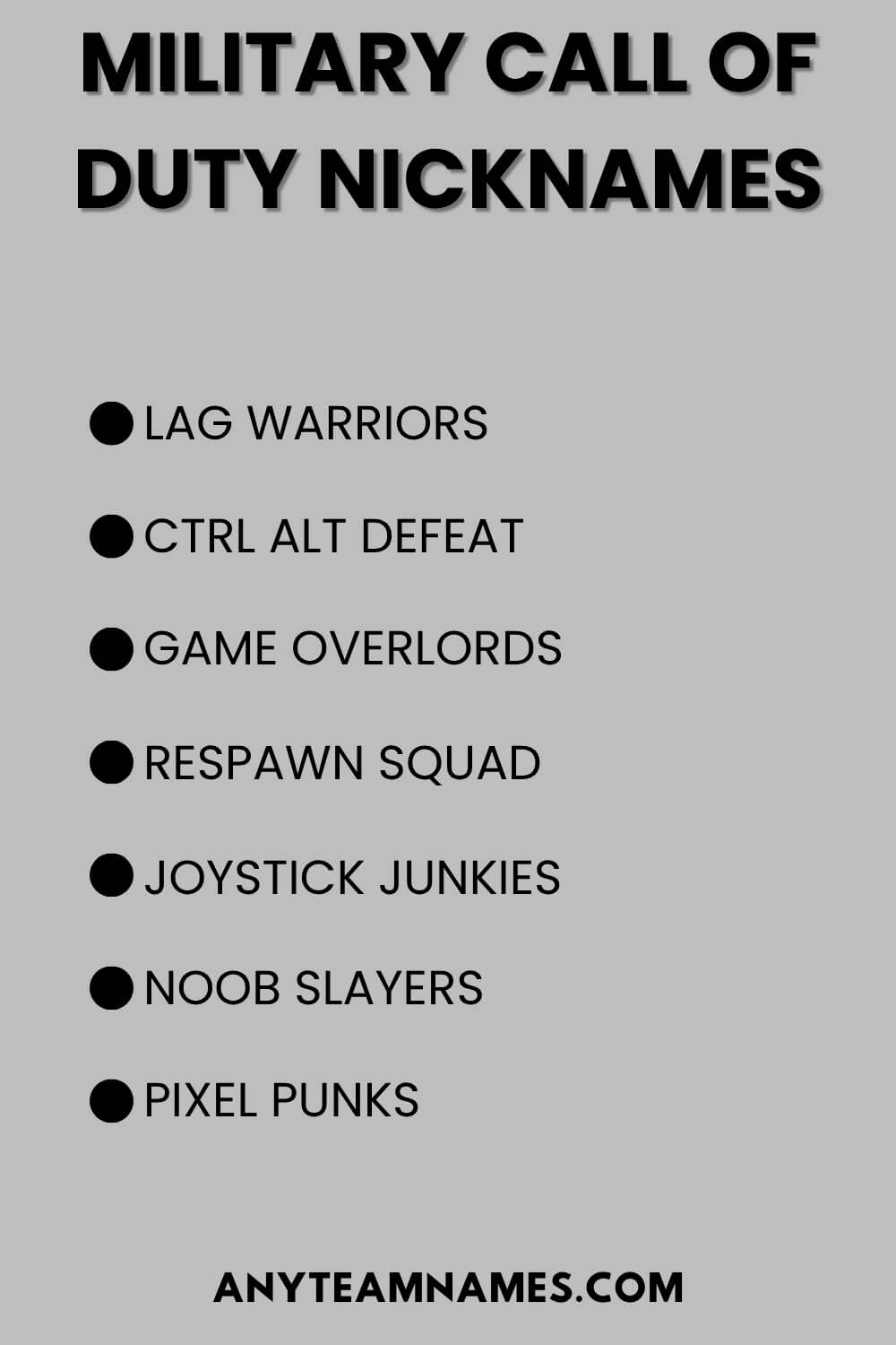 Military Call of Duty Nicknames