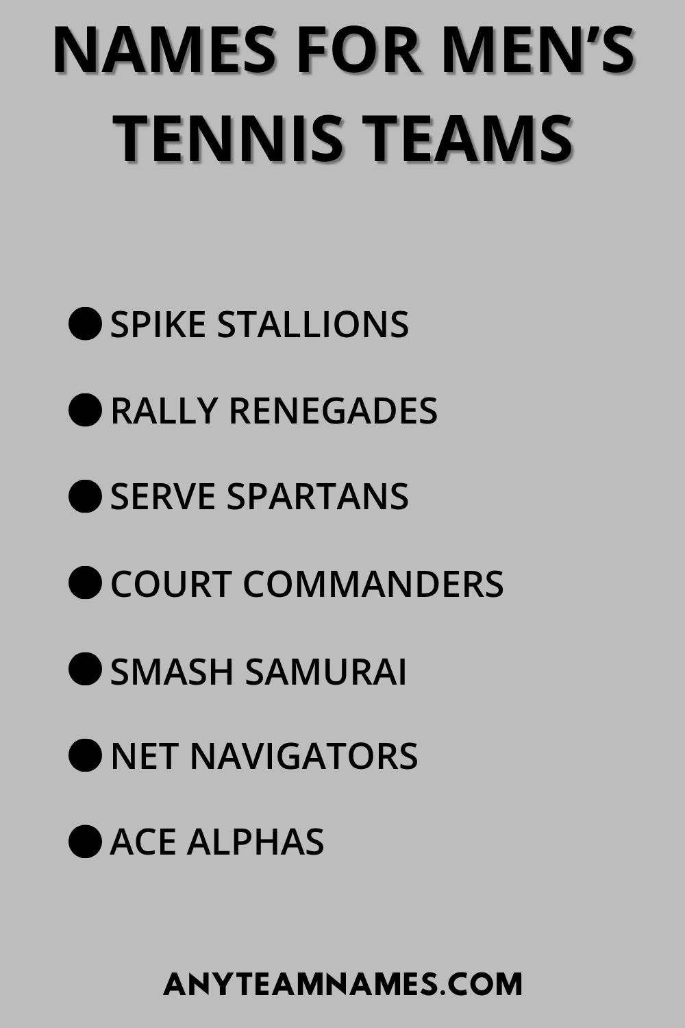 Names For Men’s Tennis Teams