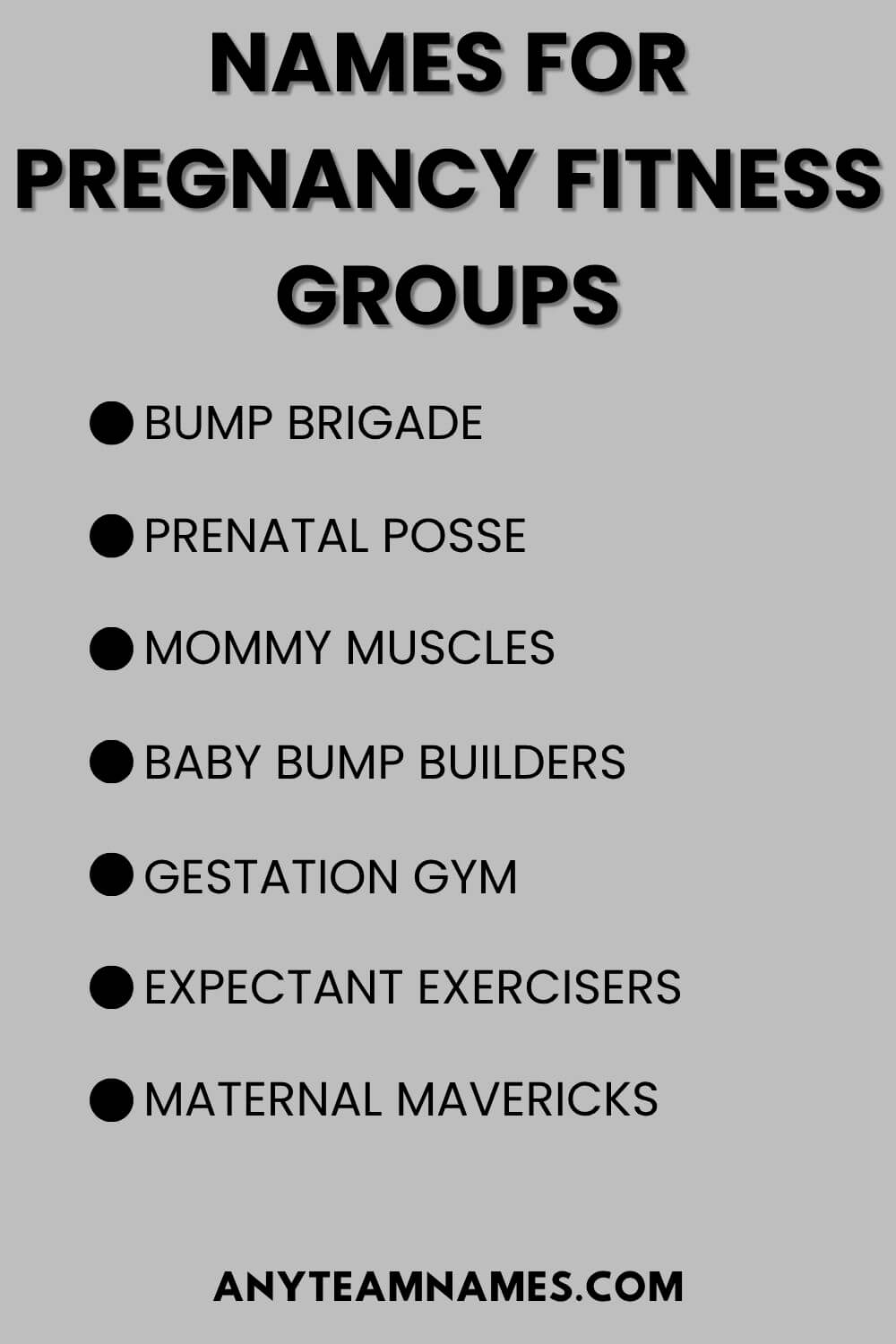 Names For Pregnancy Fitness Groups