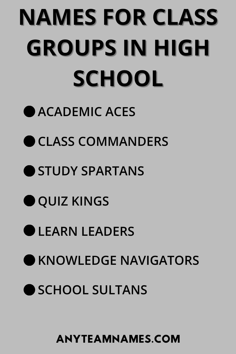 Names for Class Groups in High School