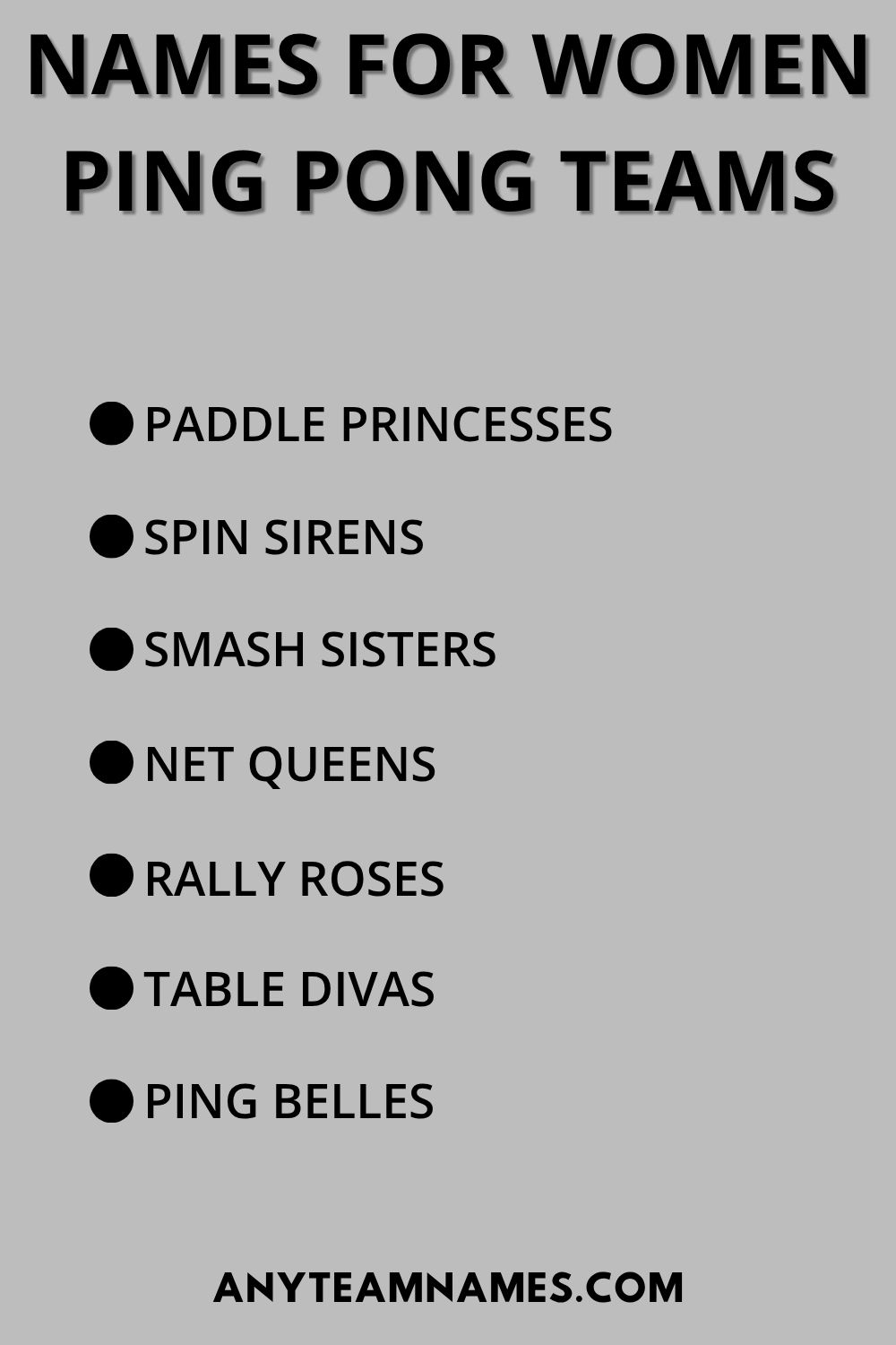 250+ Funny Ping Pong Team Names to Smash the Competition Names for Women Ping Pong Teams