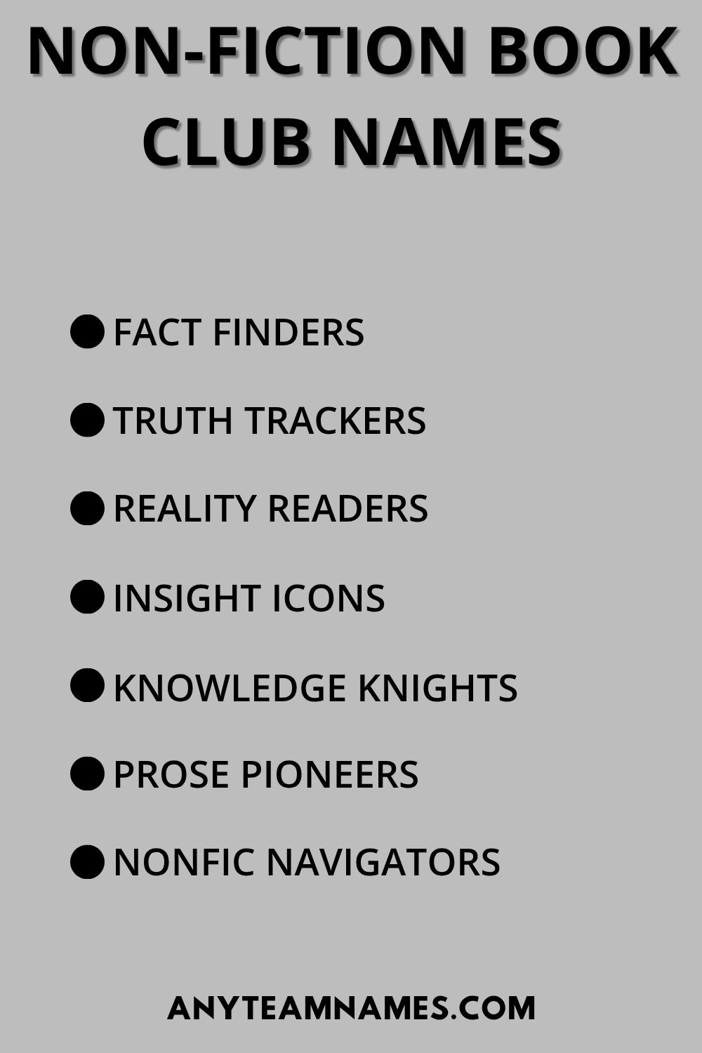 Non-Fiction Book Club Names