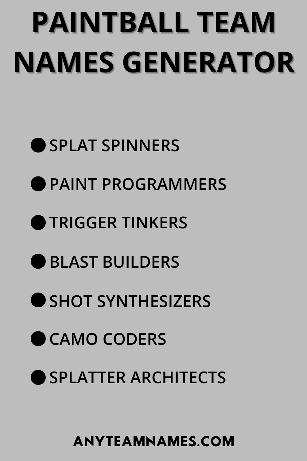 350+ Cool Paintball Team Names to Dominate the Field Paintball Team Names Generator