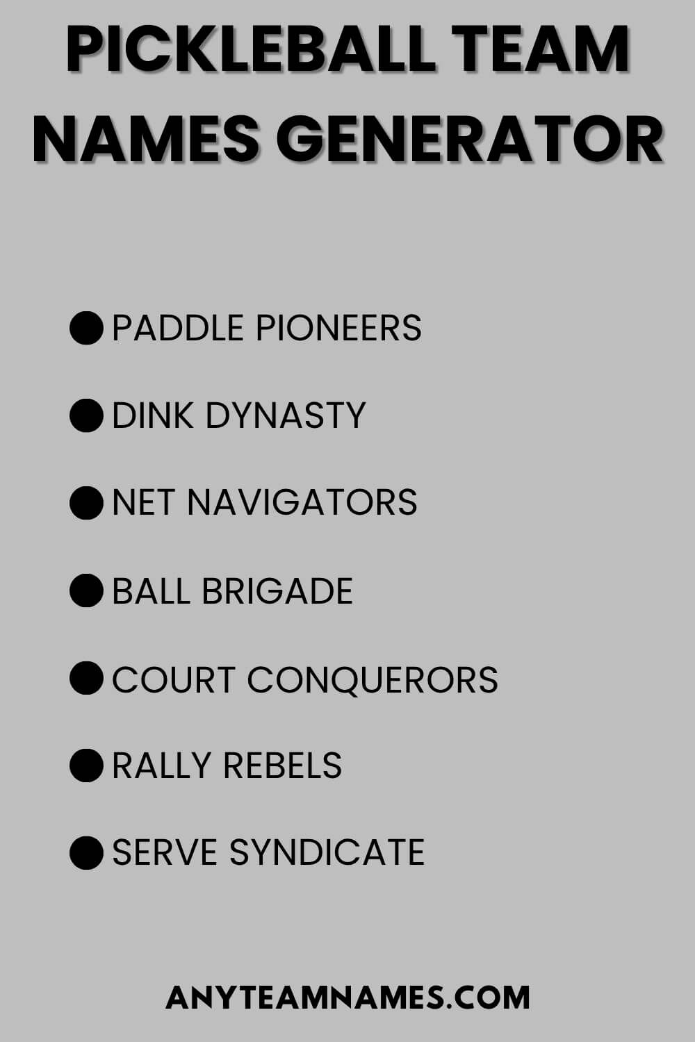 Pickleball Team Names Generator