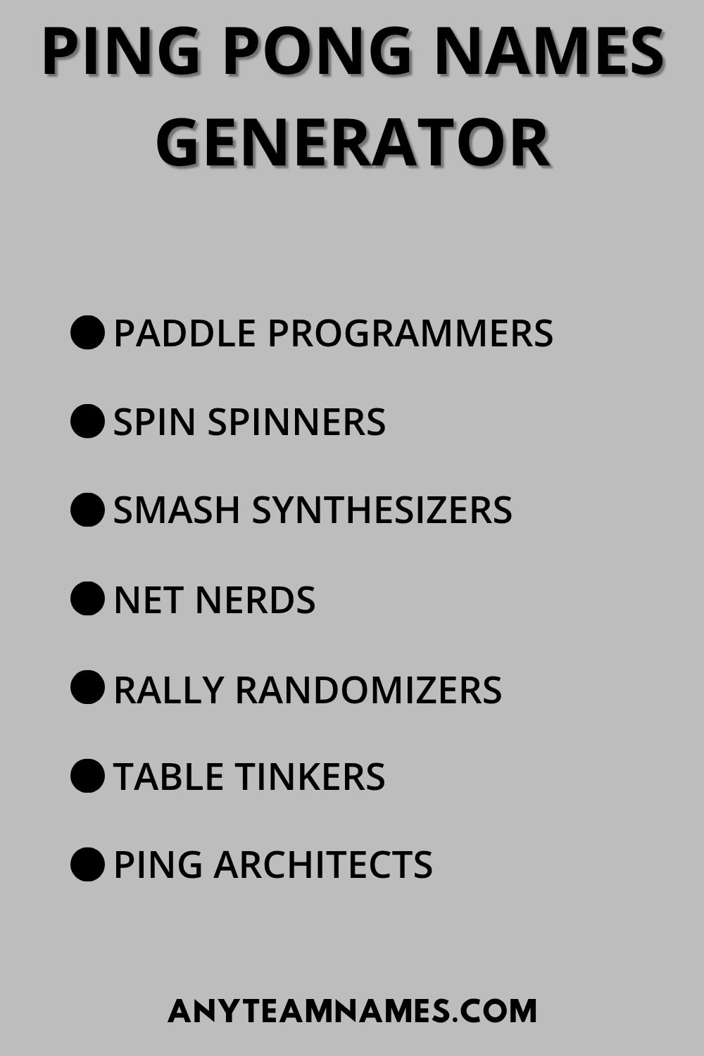 250+ Funny Ping Pong Team Names to Smash the Competition Ping Pong Names Generator