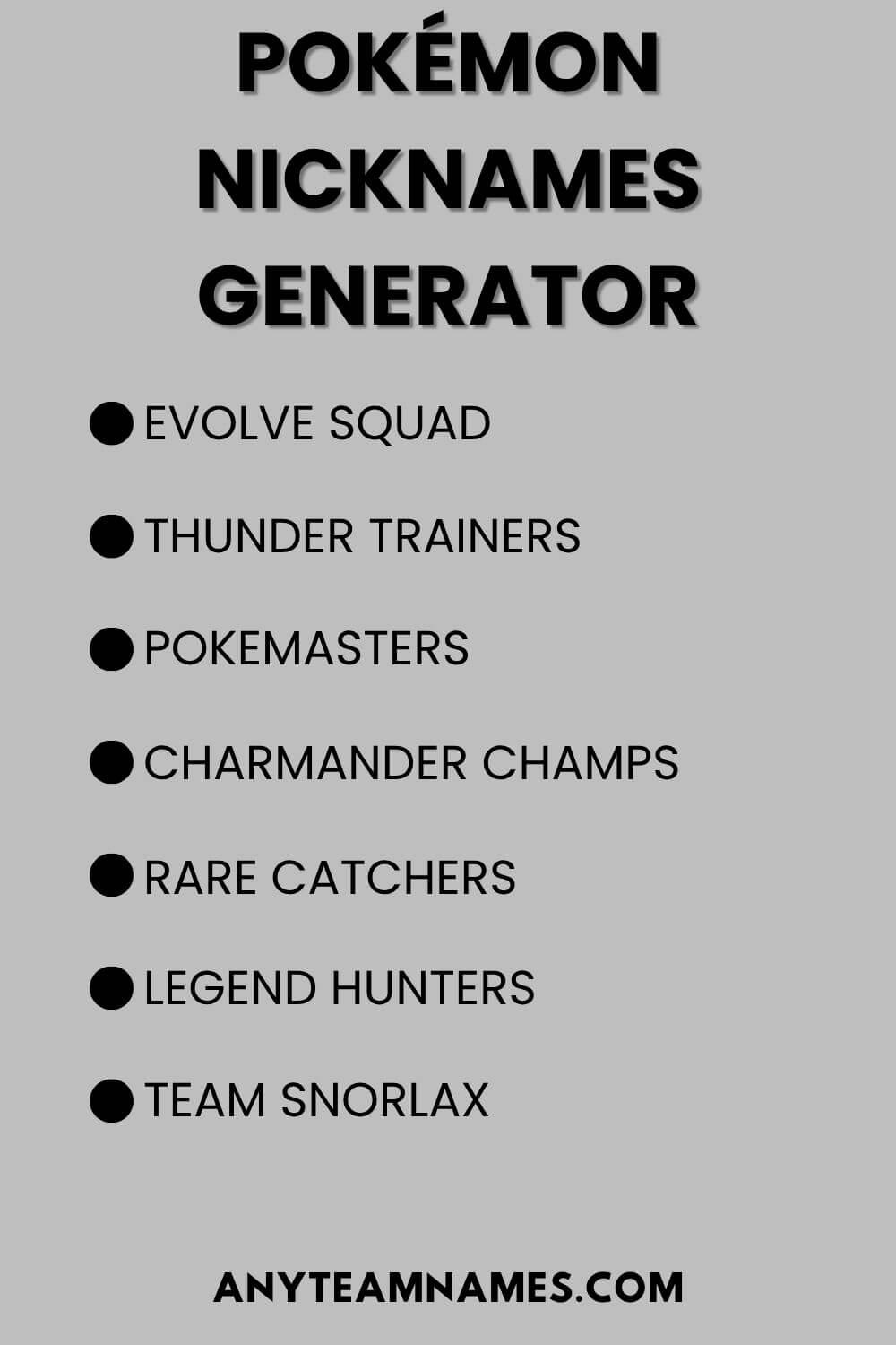 Pokémon Nicknames Generator