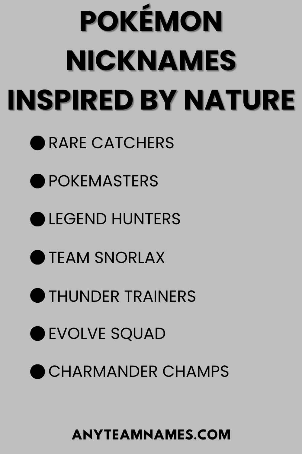 Pokémon Nicknames Inspired By Nature