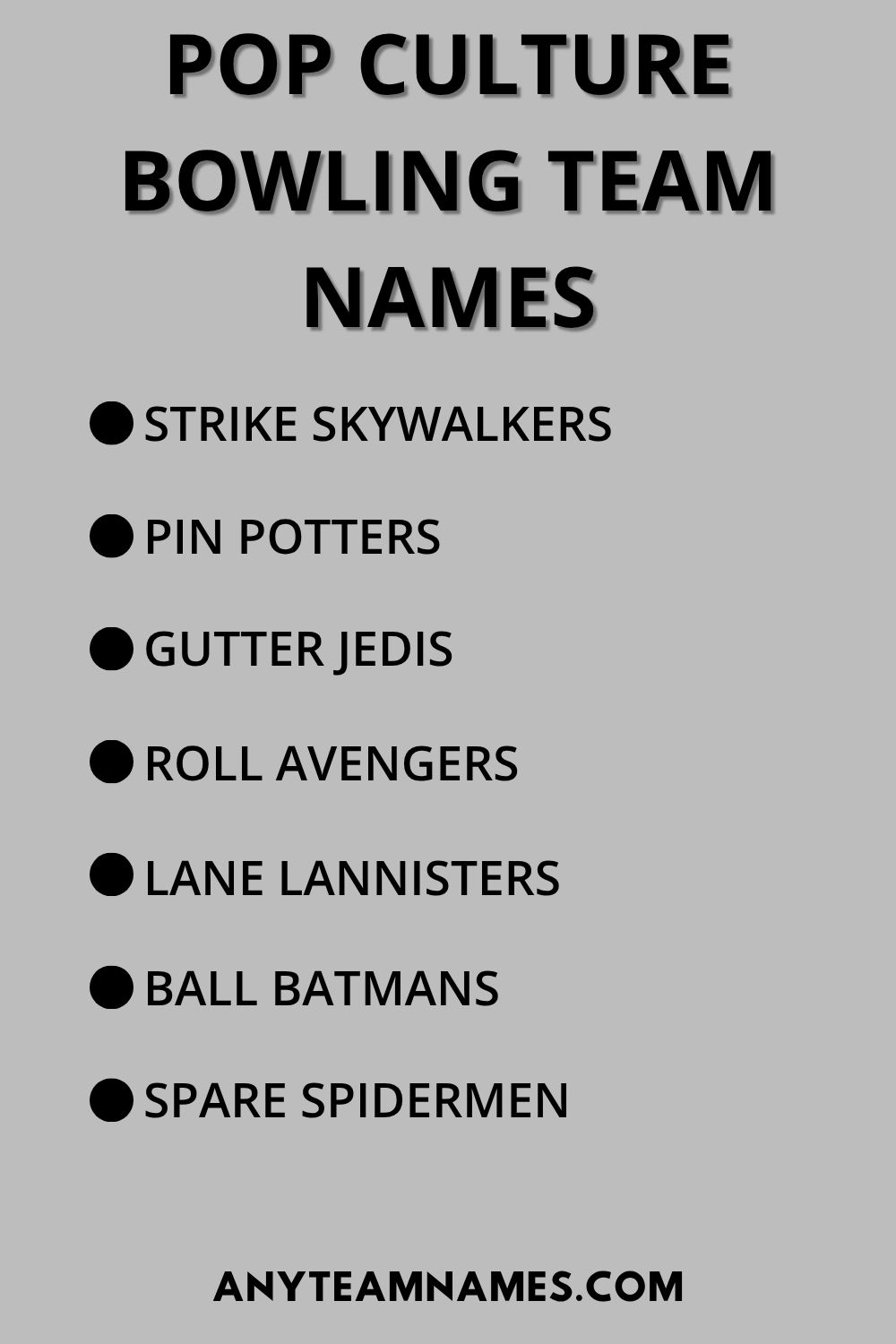 Pop Culture Bowling Team Names