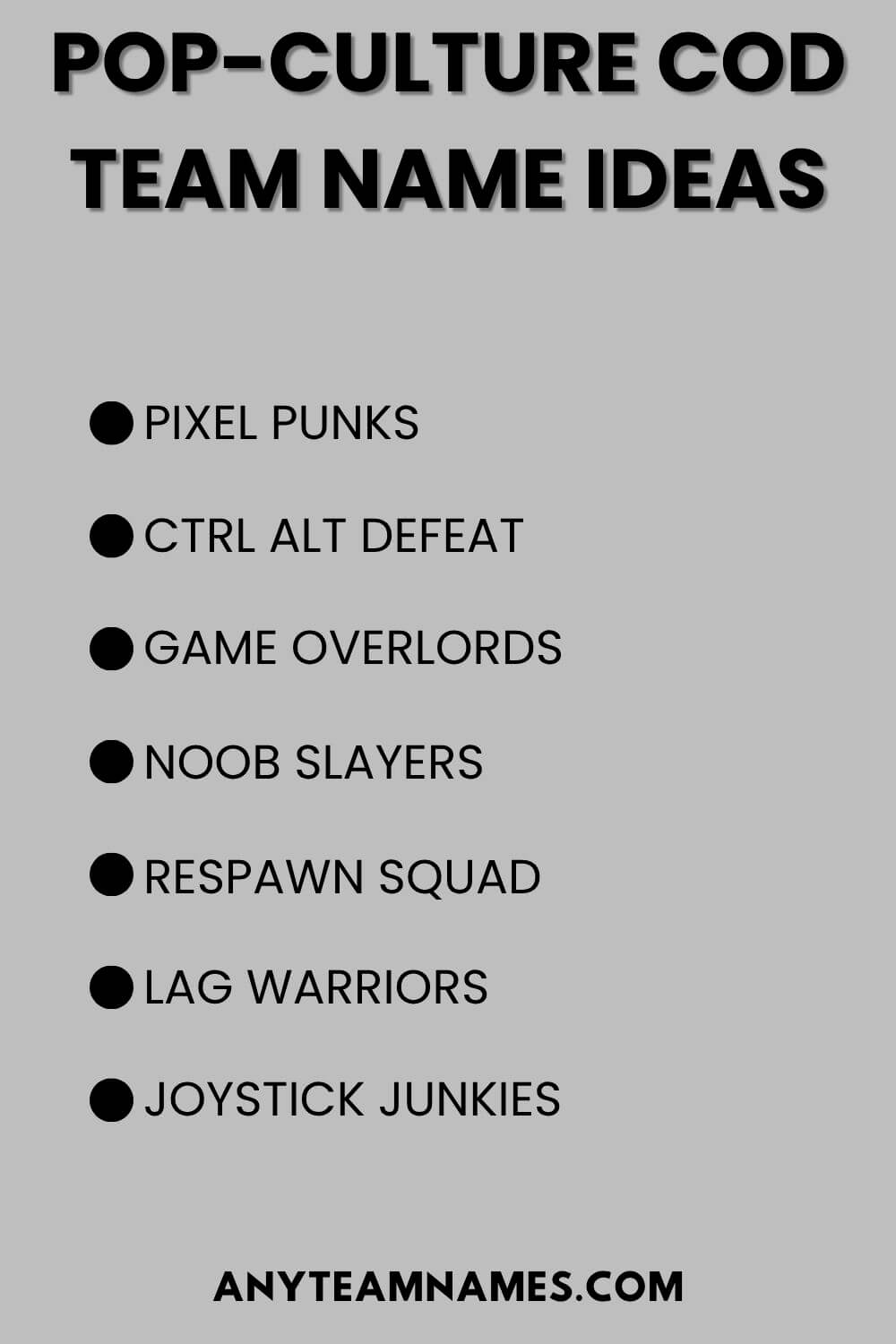 Pop-Culture COD Team Name Ideas