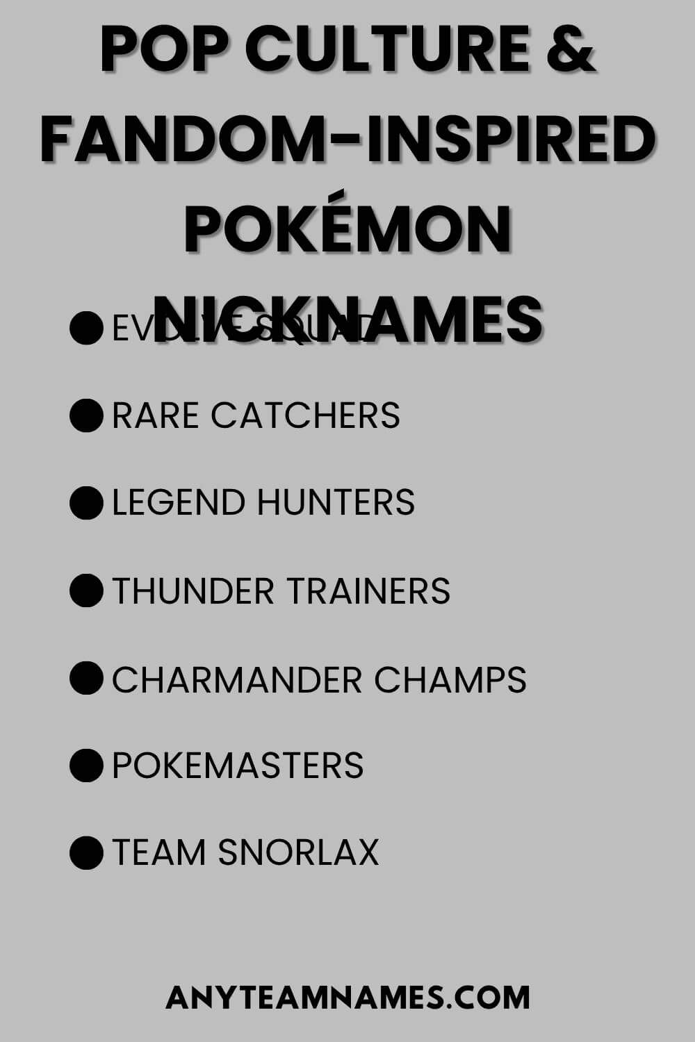 Pop Culture & Fandom-Inspired Pokémon Nicknames