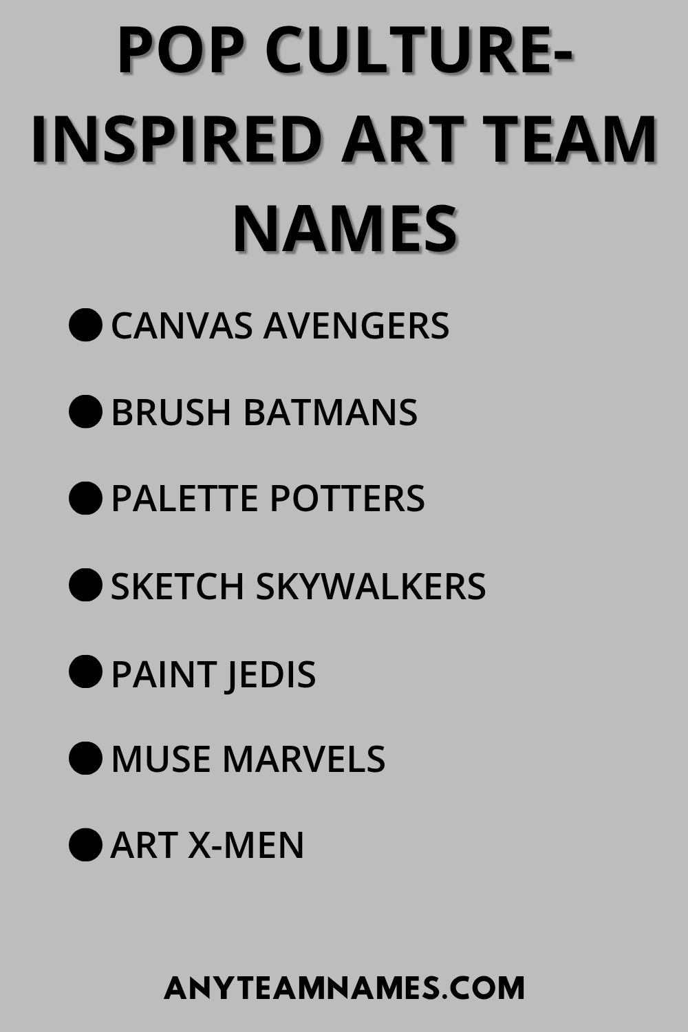 Pop Culture-Inspired Art Team Names