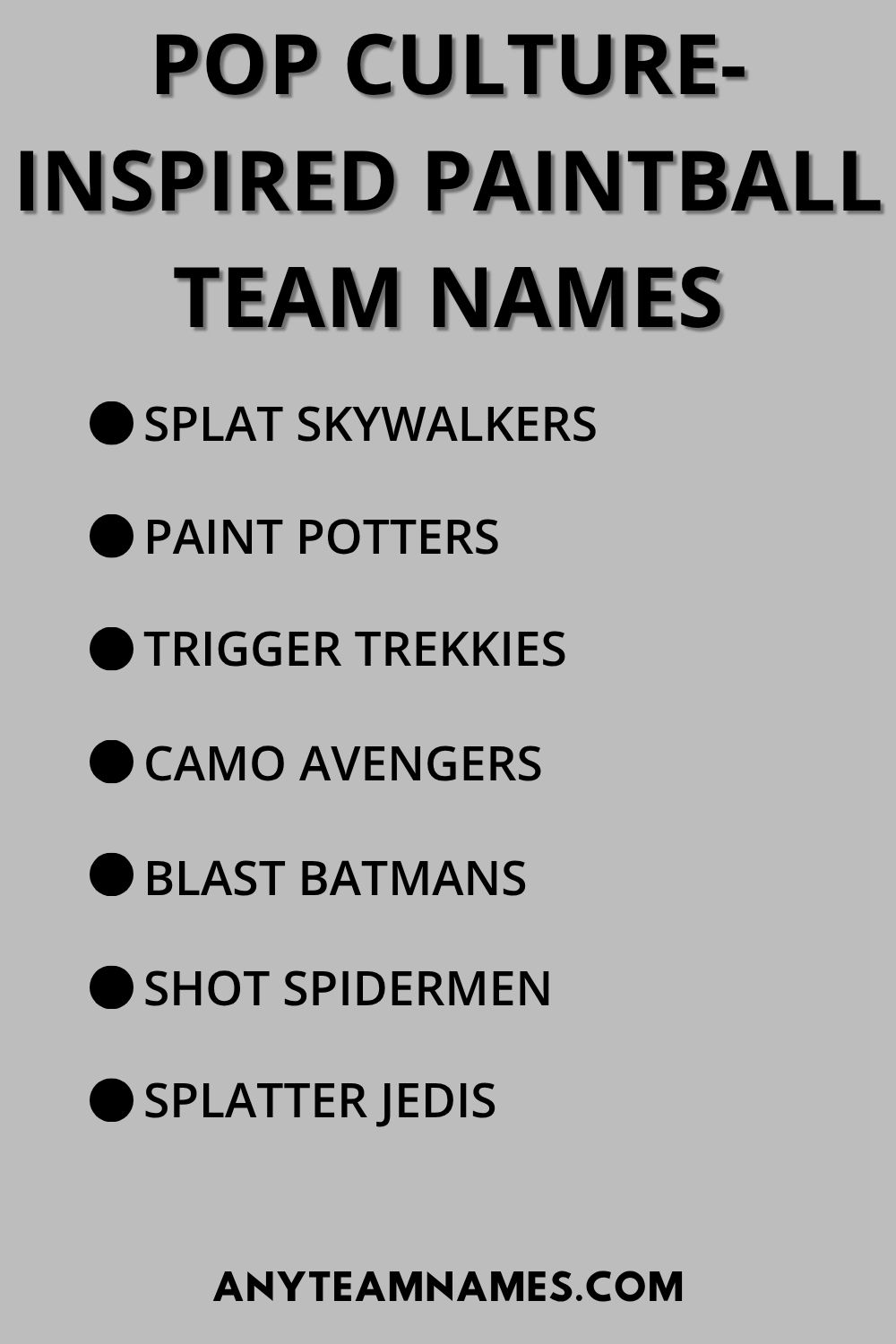 350+ Cool Paintball Team Names to Dominate the Field Pop Culture-Inspired Paintball Team Names