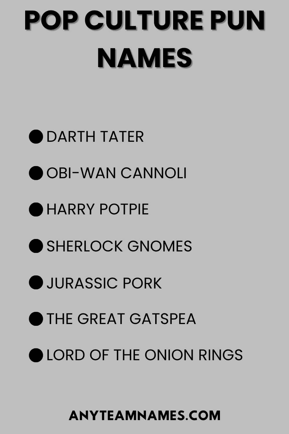 Pop Culture Pun Names