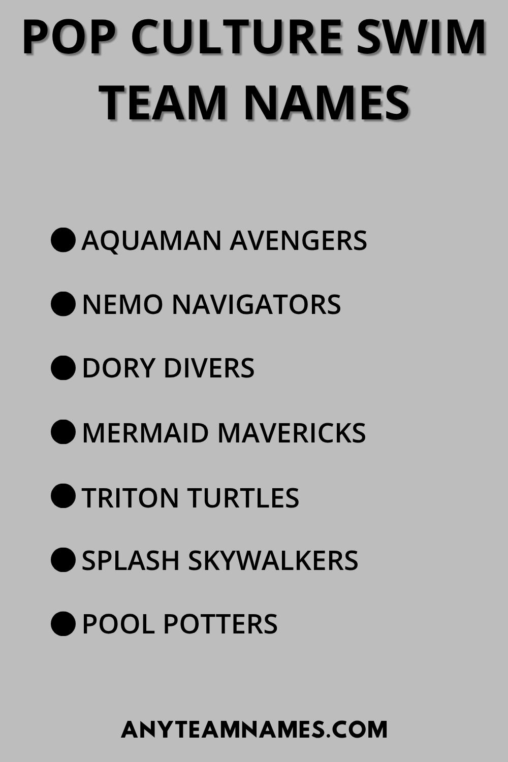 Pop Culture Swim Team Names