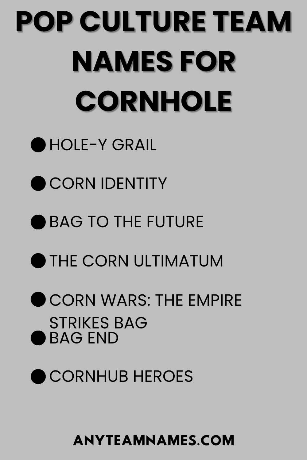 Pop Culture Team Names For Cornhole