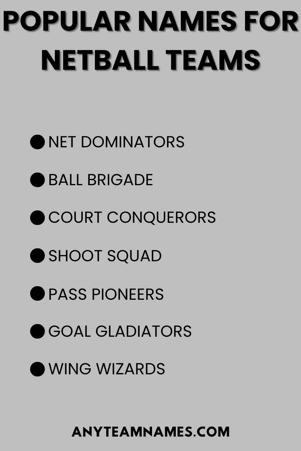 Popular Names for Netball Teams