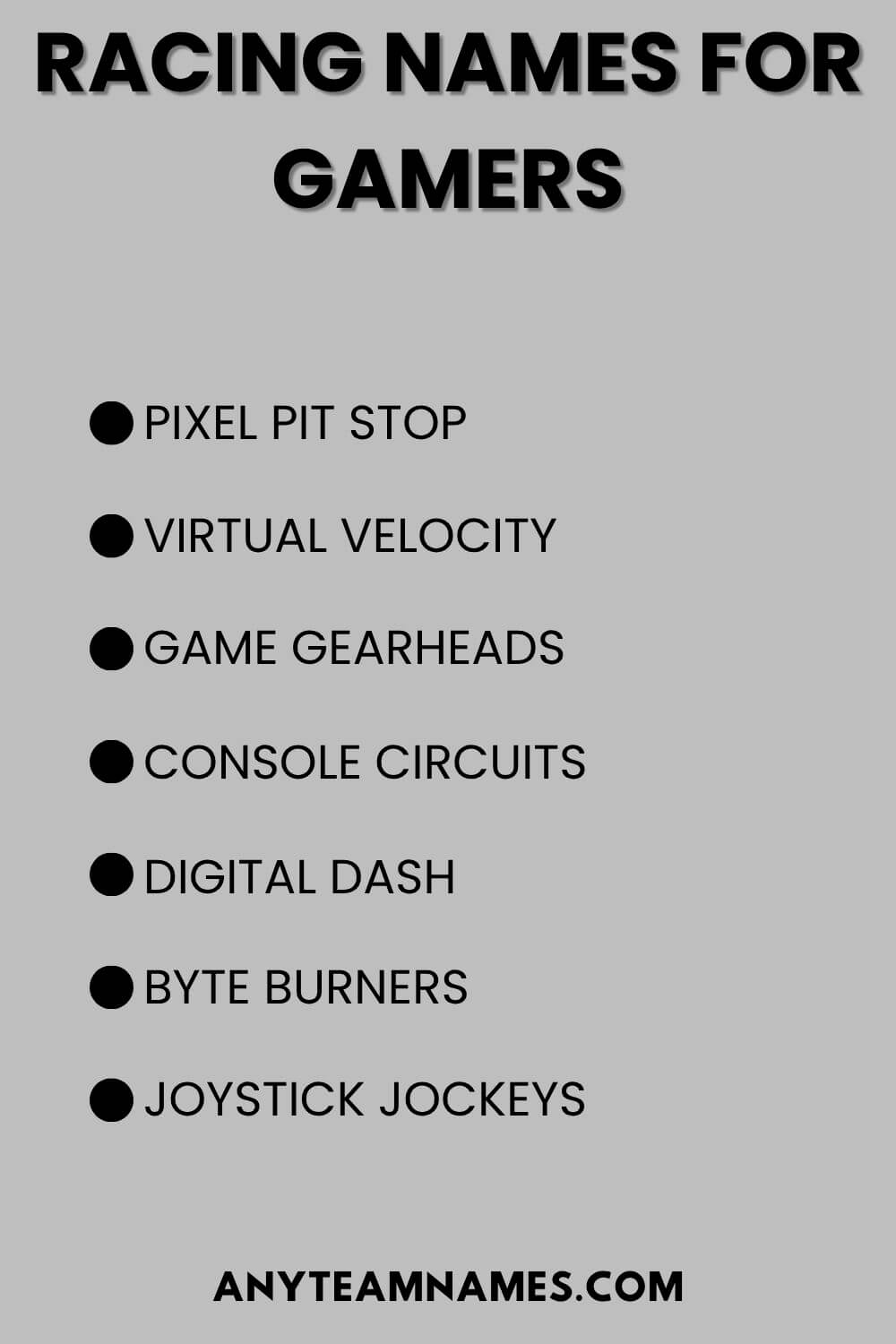 Racing Names for Gamers